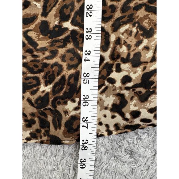 MLLE Gabrielle Animal Print Dress 2X XXL Cover Up Sheer Long Sleeve V Neck - Picture 5 of 12